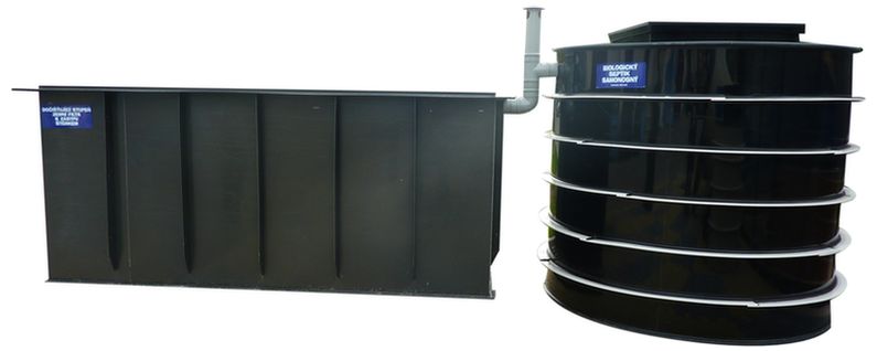 Zemní štěrkopískový filtr a samonosný septik